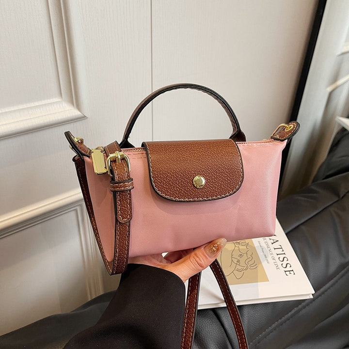 Women's Crossbody Bag with Top Handle & Snap Flap | Two-Tone