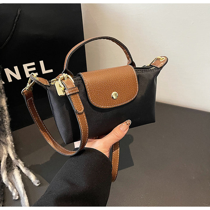 Women's Crossbody Bag with Top Handle & Snap Flap | Two-Tone