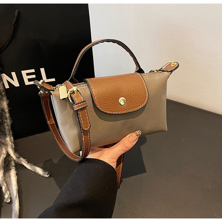 Women's Crossbody Bag with Top Handle & Snap Flap | Two-Tone