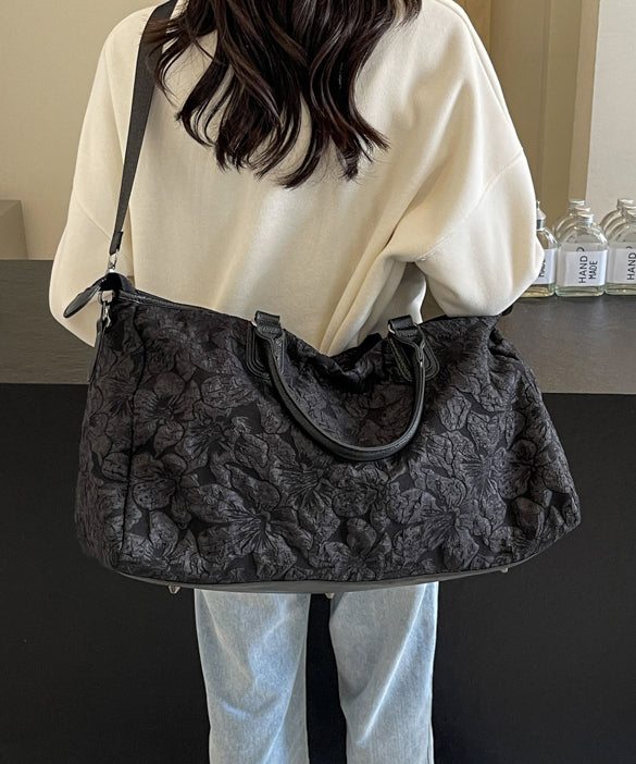 Women's Duffle Bag Floral Textured & Adjustable Strap | Large