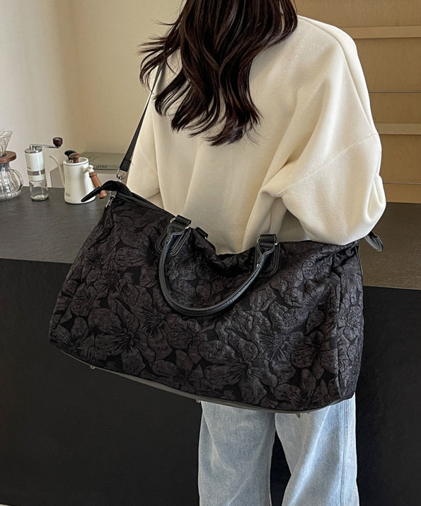 Women's Duffle Bag Floral Textured & Adjustable Strap | Large