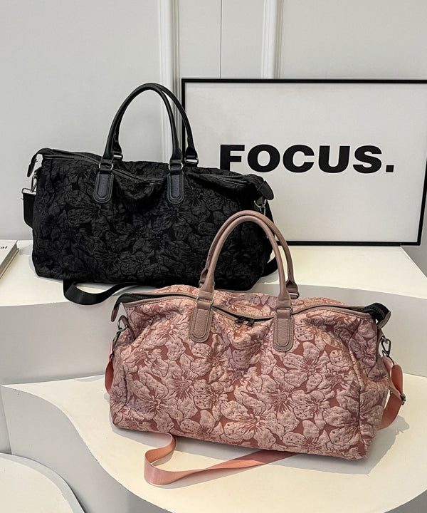 Women's Duffle Bag Floral Textured & Adjustable Strap | Large