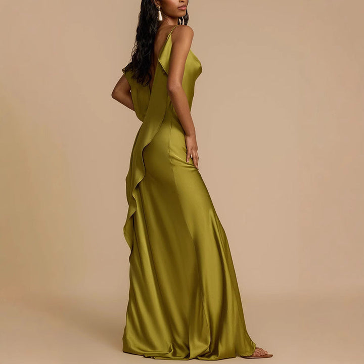 Women's Evening Dress with Cowl Neck | Slip Maxi
