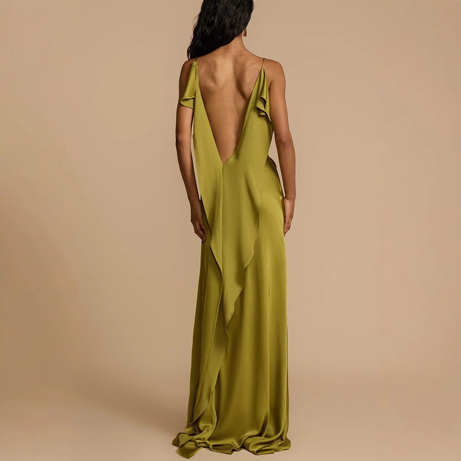 Women's Evening Dress with Cowl Neck | Slip Maxi