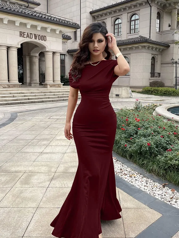 Women's Evening Dress with One Shoulder | Maxi Gown
