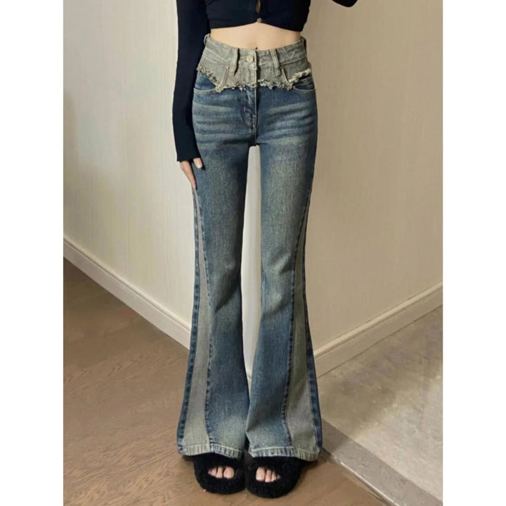 Women's Flare Jeans High Waist with Two Tone | Bootcut