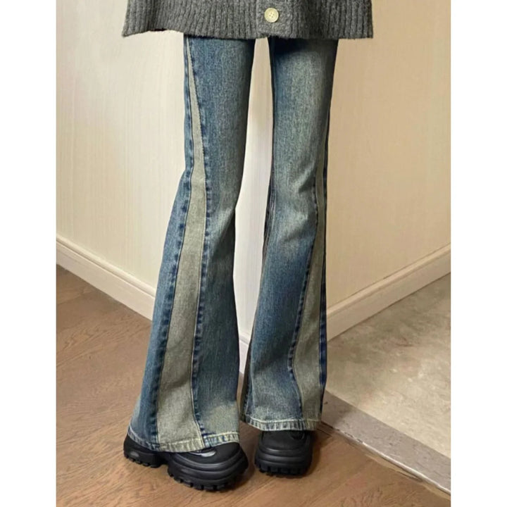 Women's Flare Jeans High Waist with Two Tone | Bootcut