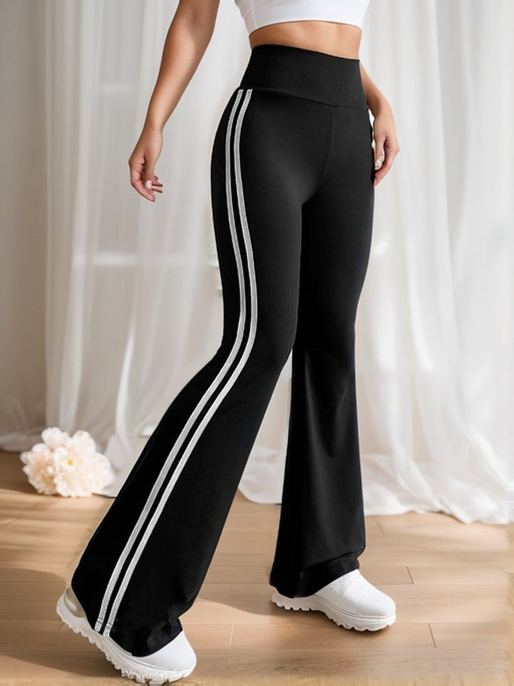 Women's Flare Pants High Waist with Side Stripe | Track