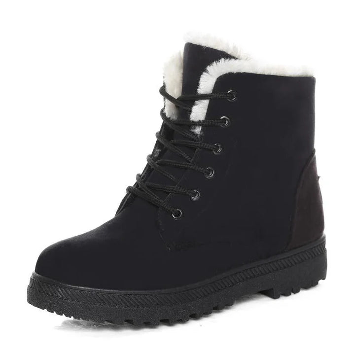 Women's Fleece Lined Snow Boots with Lace Up | Ankle