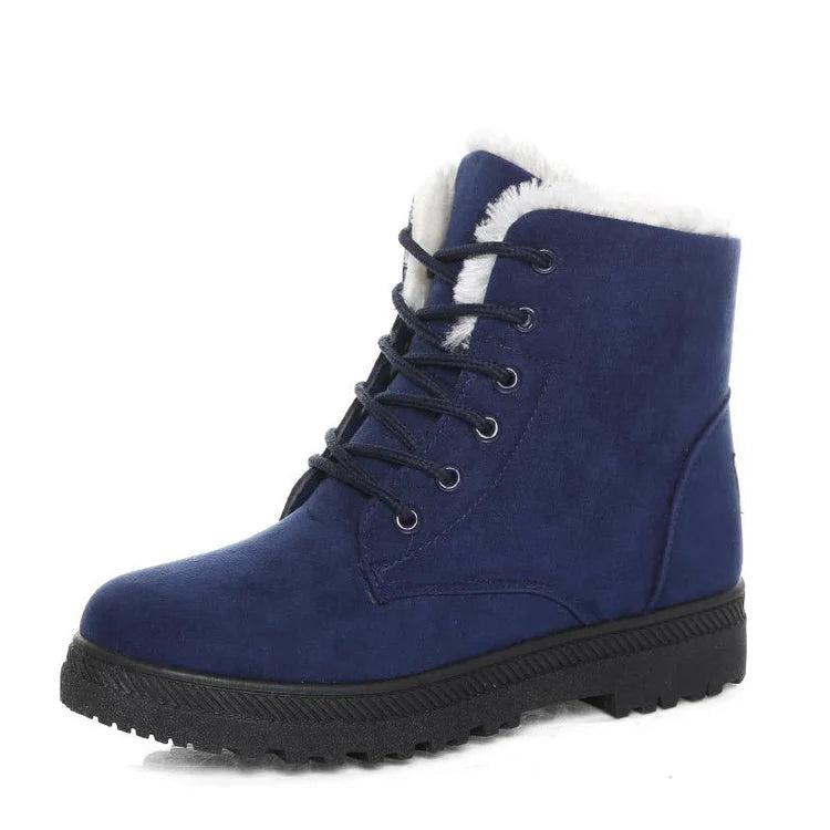 Women's Fleece Lined Snow Boots with Lace Up | Ankle