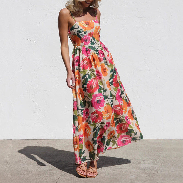 Women's Floral Dress Strappy | Sun Maxi Style
