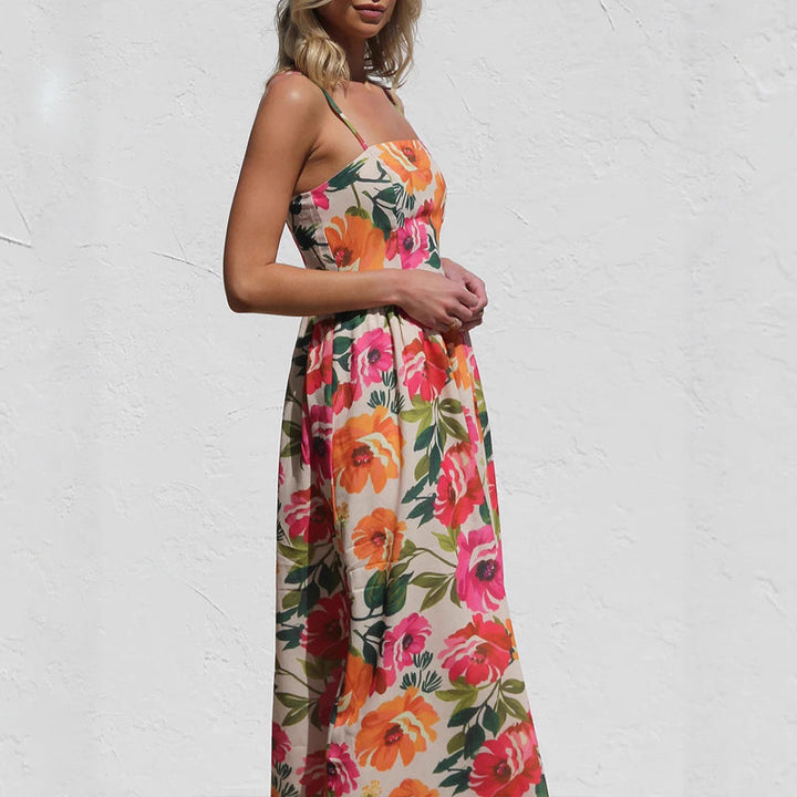 Women's Floral Dress Strappy | Sun Maxi Style