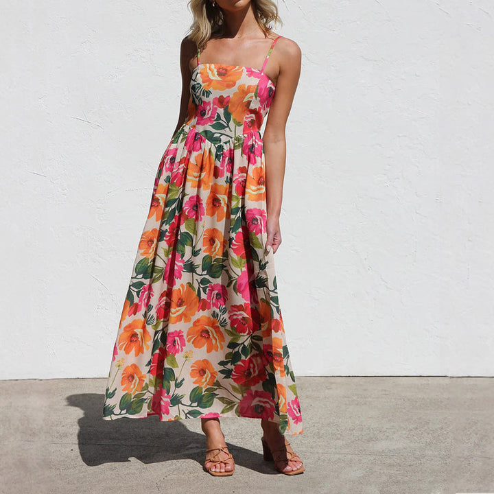 Women's Floral Dress Strappy | Sun Maxi Style