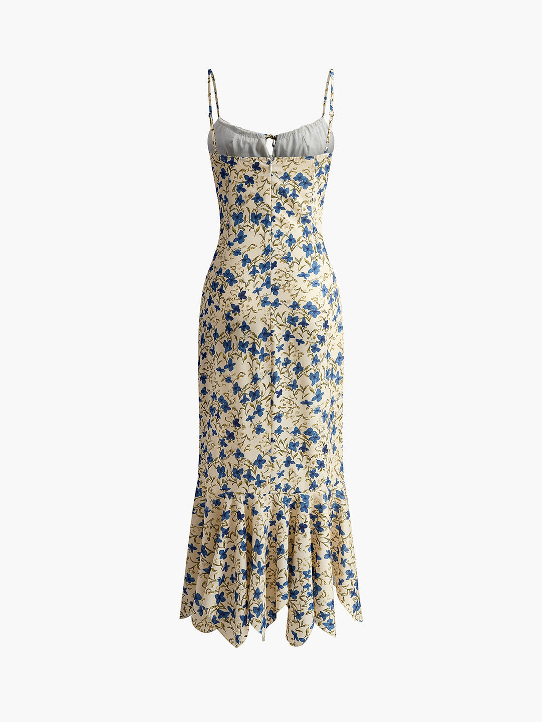 Women’s Floral Maxi Summer Dress with Ruched Bust | Fishtail Hem