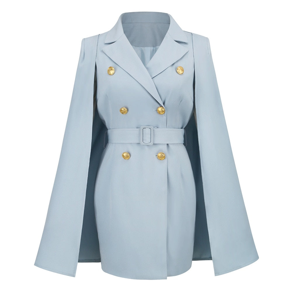 Women's Formal Dress with Blazer Cape & Belt | Workwear