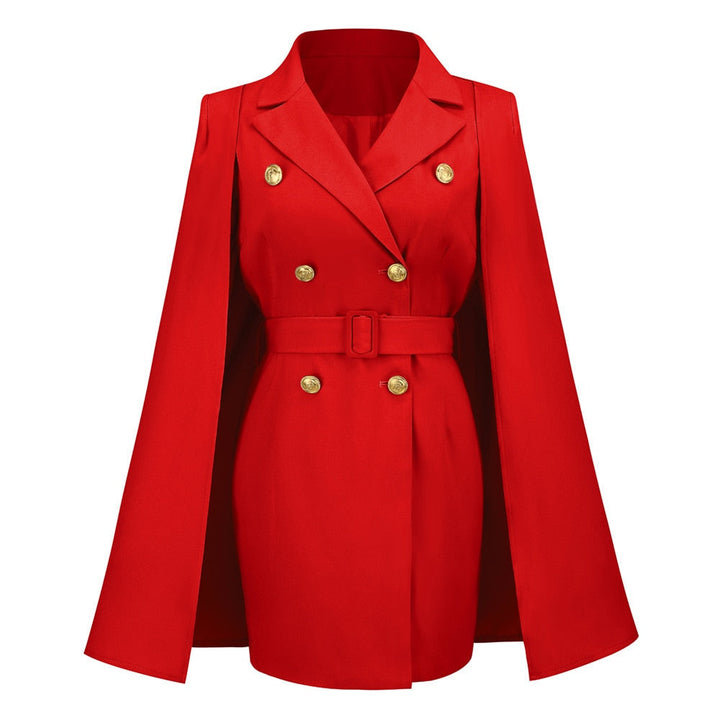 Women's Formal Dress with Blazer Cape & Belt | Workwear