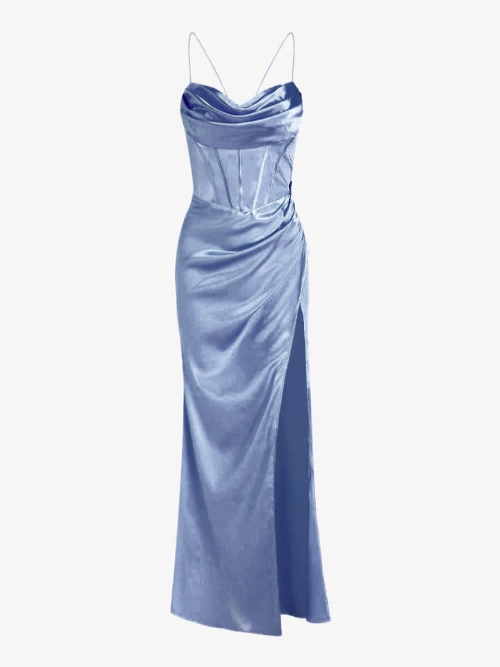 Women's Formal Dress with Corset & Lace-Up Back | Slip Maxi