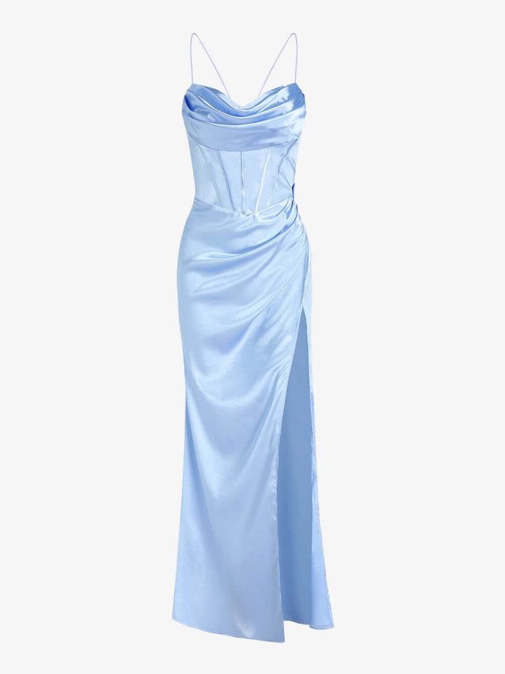 Women's Formal Dress with Corset & Lace-Up Back | Slip Maxi