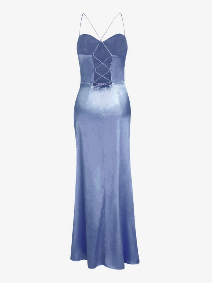 Women's Formal Dress with Corset & Lace-Up Back | Slip Maxi