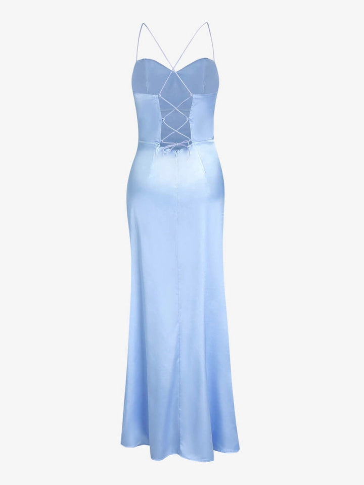 Women's Formal Dress with Corset & Lace-Up Back | Slip Maxi