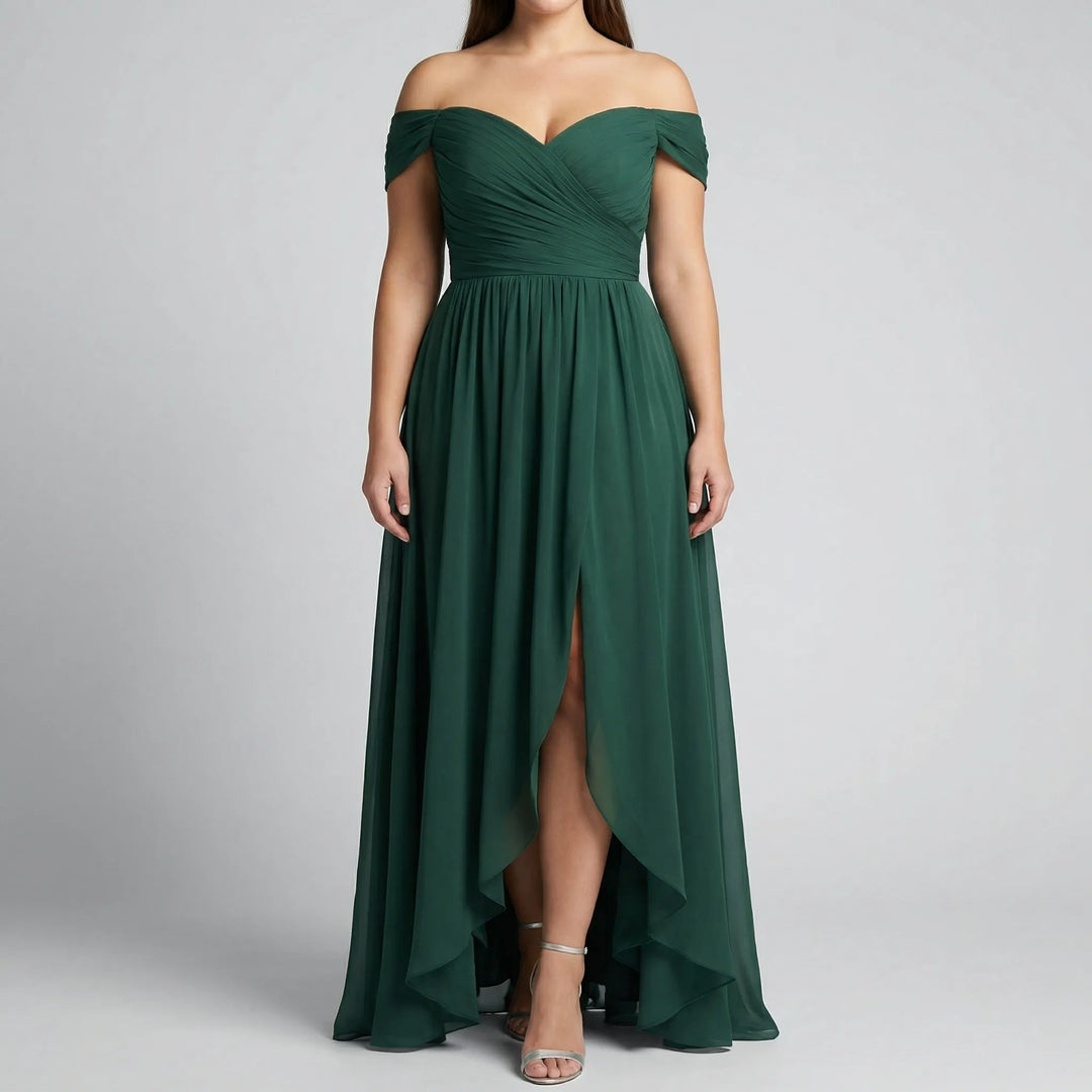 Women’s Formal Dress with Off Shoulder & Side Slit | Maxi