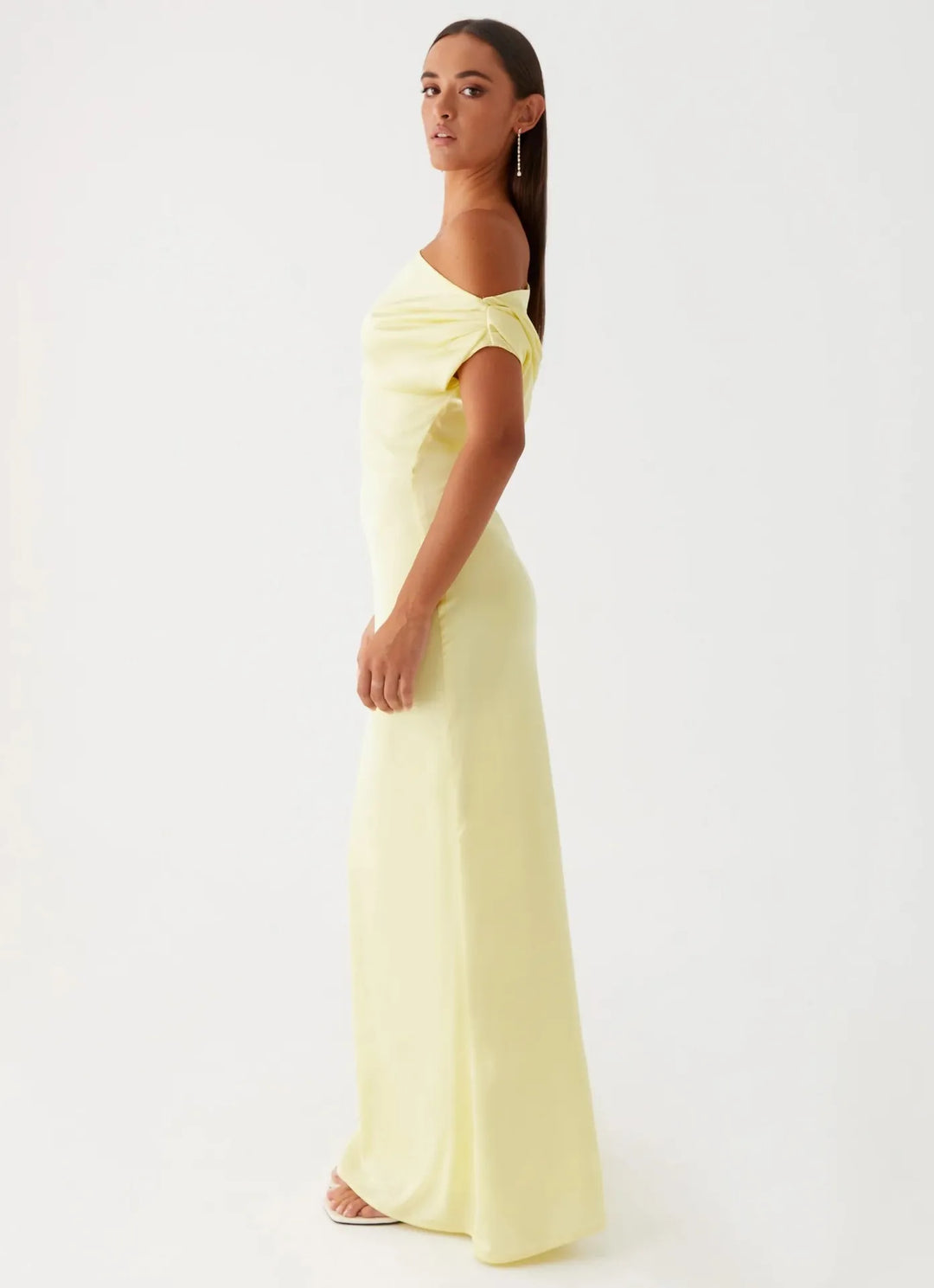 Women's Formal Dress with One-Shoulder Drape | Maxi