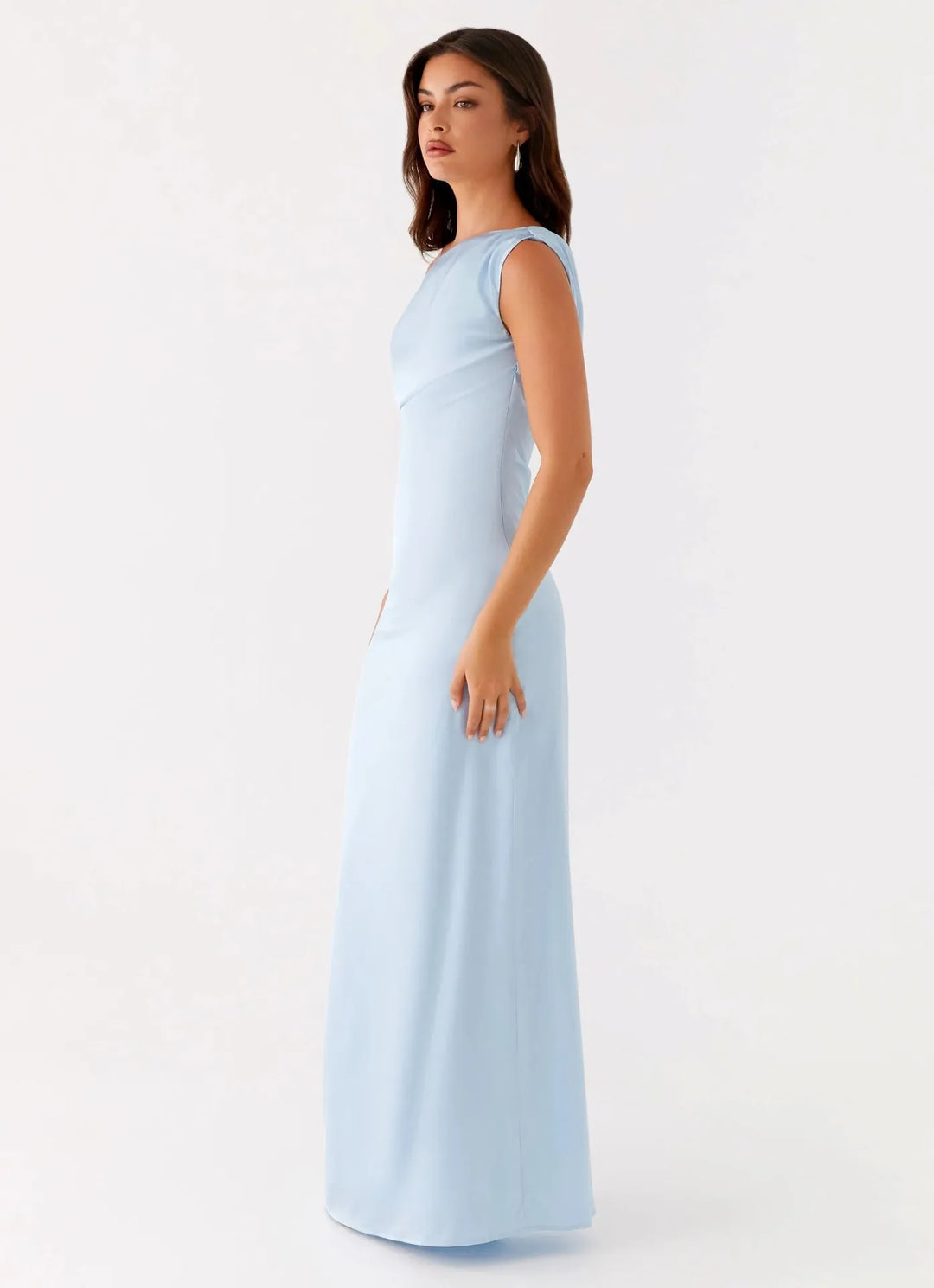 Women's Formal Dress with One-Shoulder Drape | Maxi