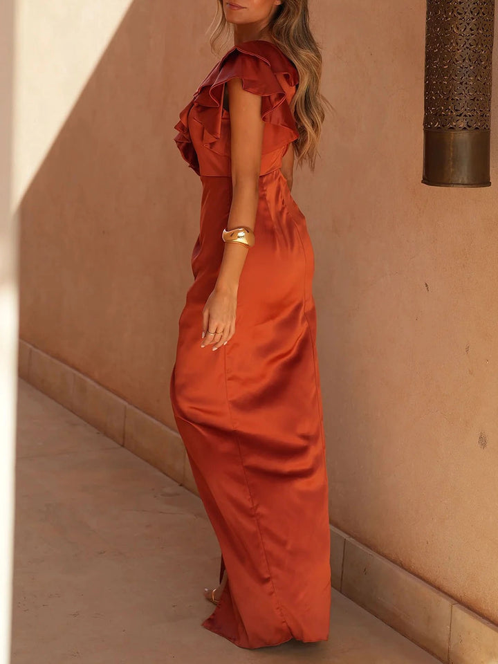 Women's Formal Dress with One Shoulder | Ruffle