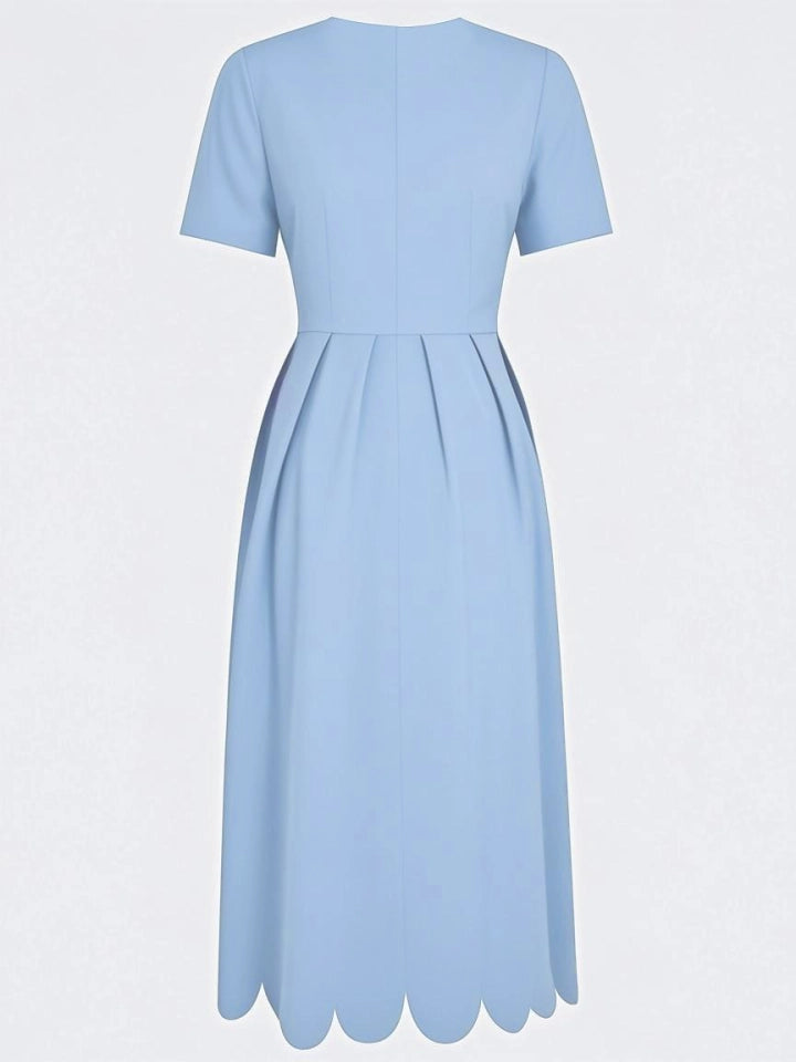 Women's Formal Dress with Scalloped Hem | Midi