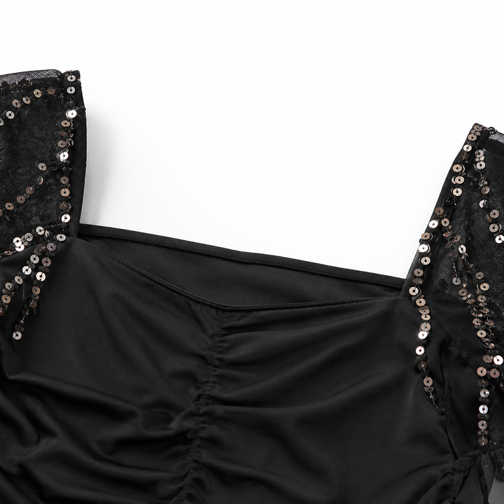 Women's Formal Dress with Sequin Slit | Ruched