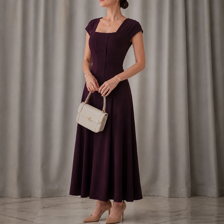 Women's Formal Dress with Square Neck | A-Line