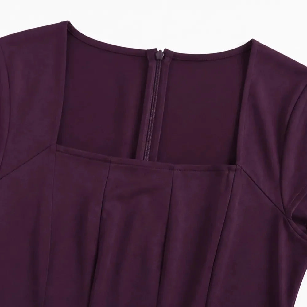 Women's Formal Dress with Square Neck | A-Line