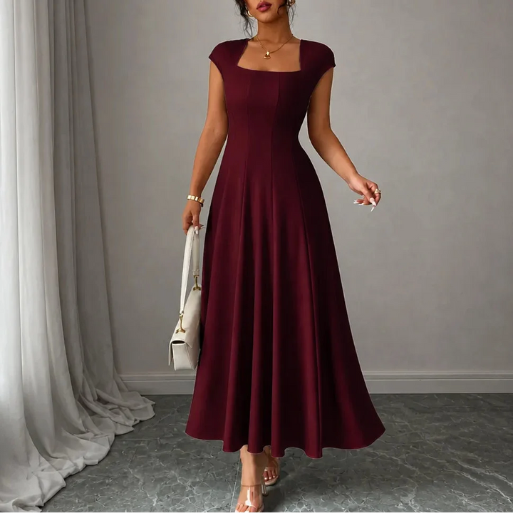 Women's Formal Dress with Square Neck | A-Line