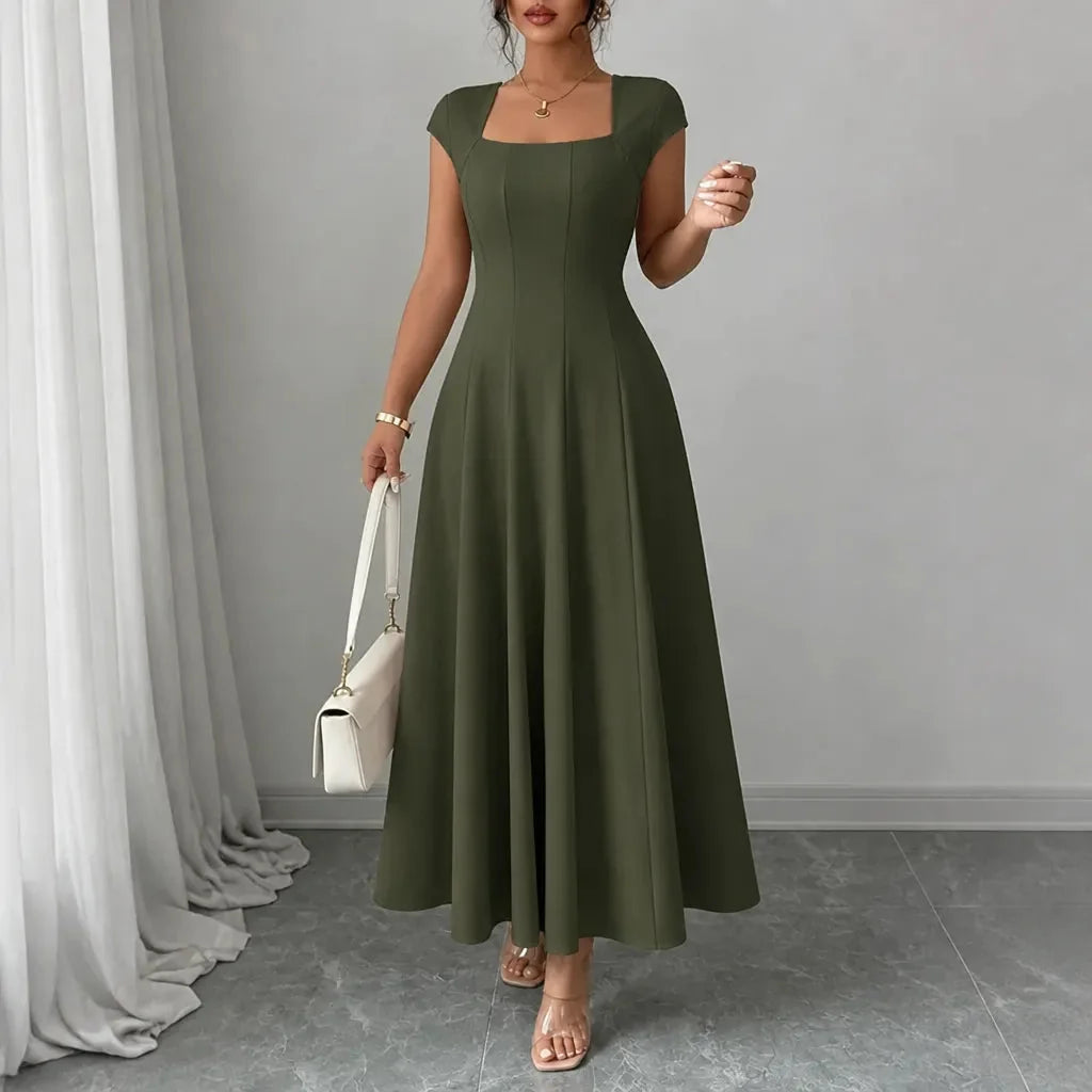 Women's Formal Dress with Square Neck | A-Line