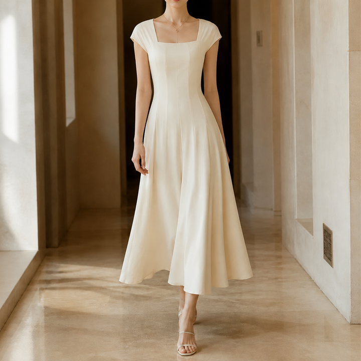 Women's Formal Dress with Square Neck | A-Line