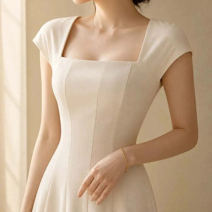 Women's Formal Dress with Square Neck | A-Line
