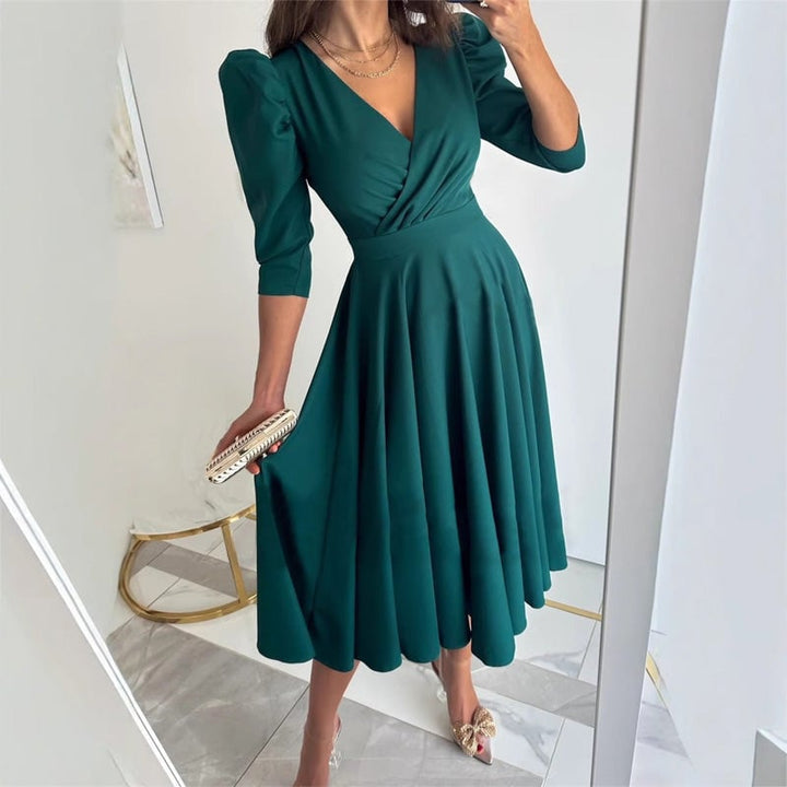 Women's Formal Dress with V Neck | Midi