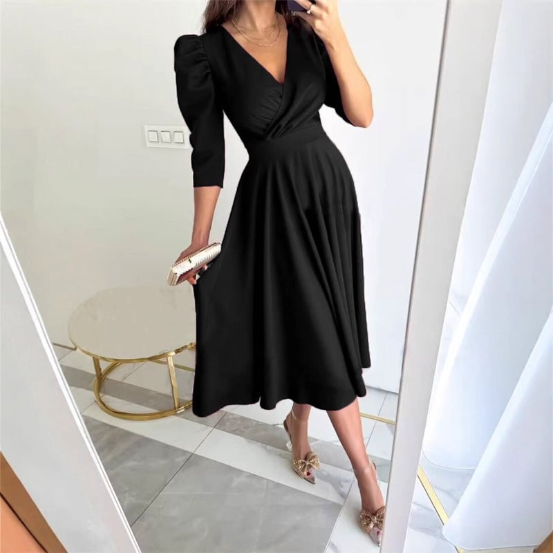 Women's Formal Dress with V Neck | Midi
