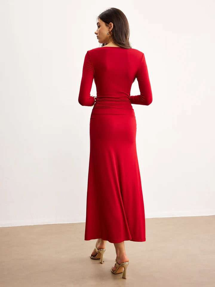 Women's Formal Long Sleeve Dress with Off Shoulder | Maxi