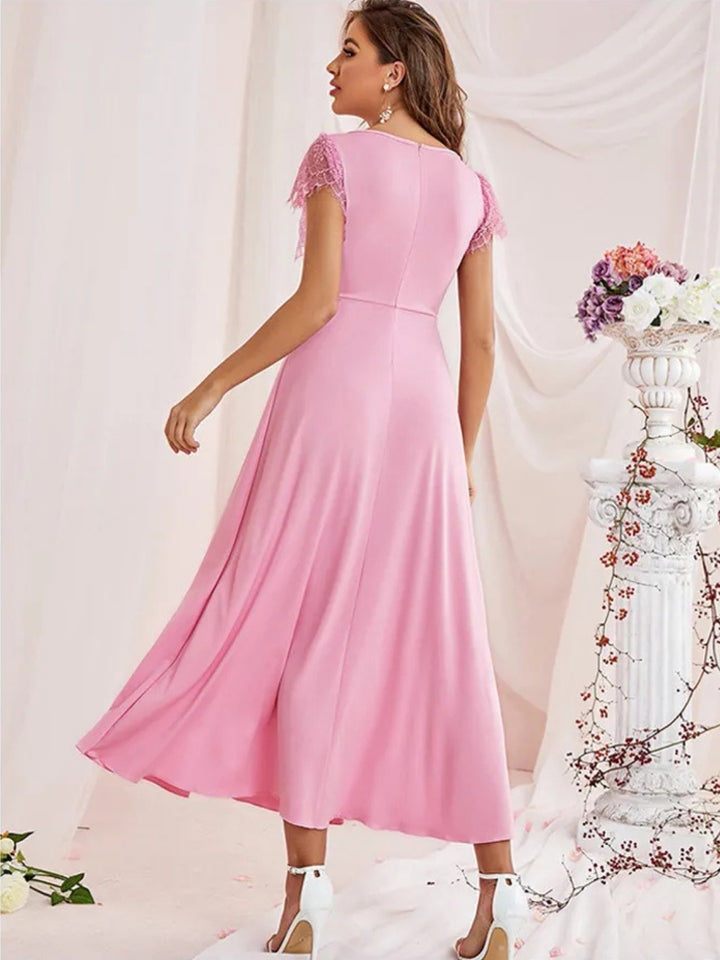Women's Formal Pink Dress | Midi A-Line