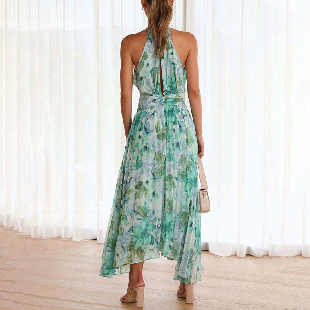 Women's Formal Sundress with Floral Print | Pleated