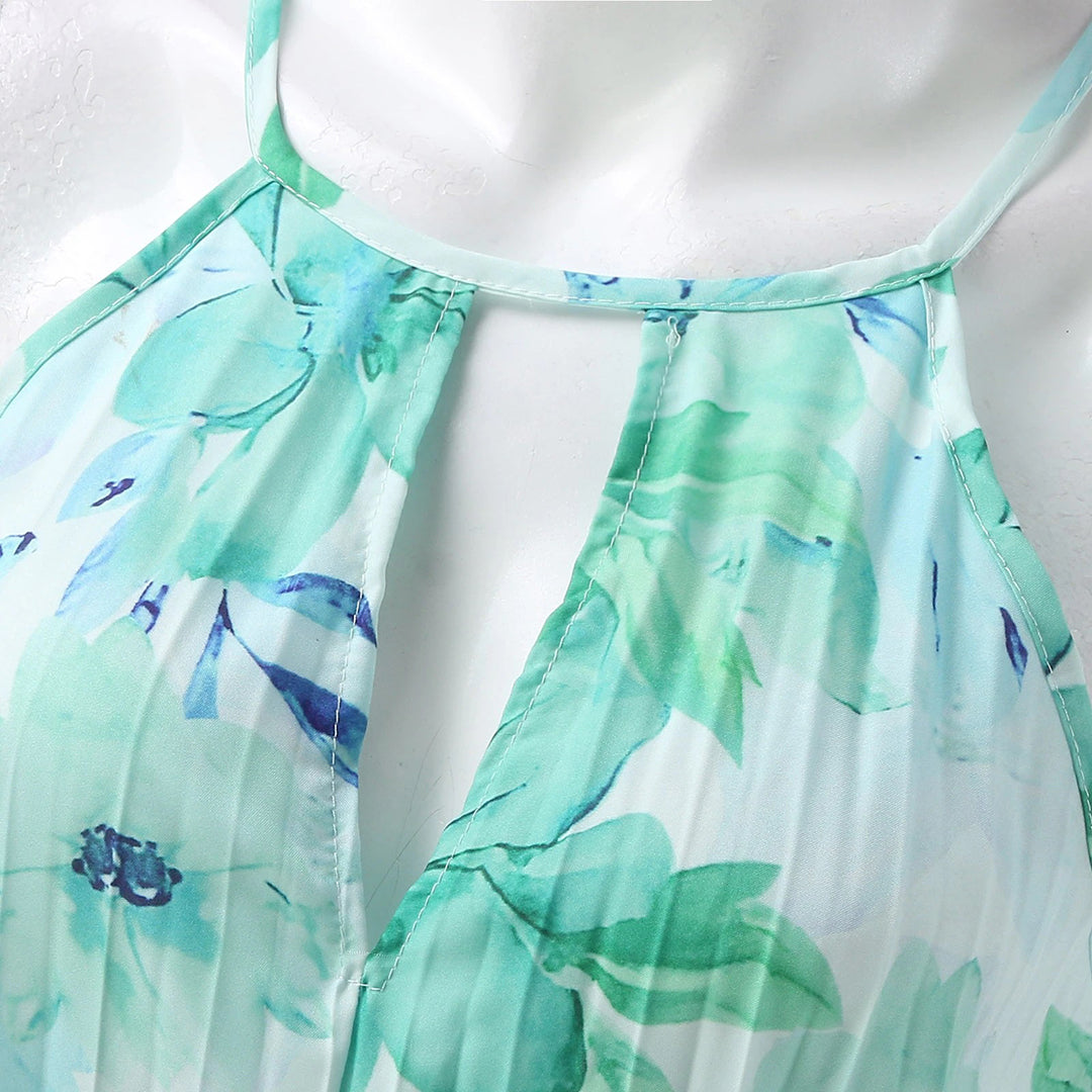 Women's Formal Sundress with Floral Print | Pleated