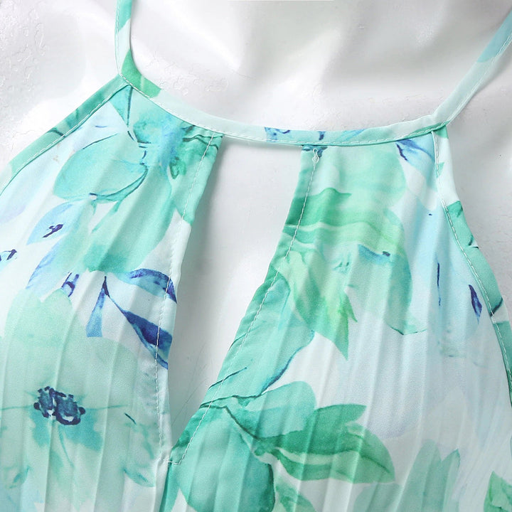 Women's Formal Sundress with Floral Print | Pleated