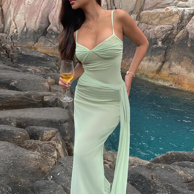 Women's Formal Sundress with Ruched Bodice | Maxi