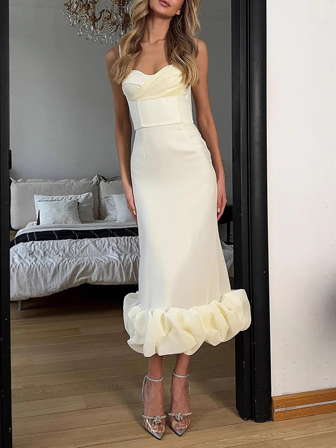 Women's Formal Sundress with Ruffle Hem | Sweetheart Neck