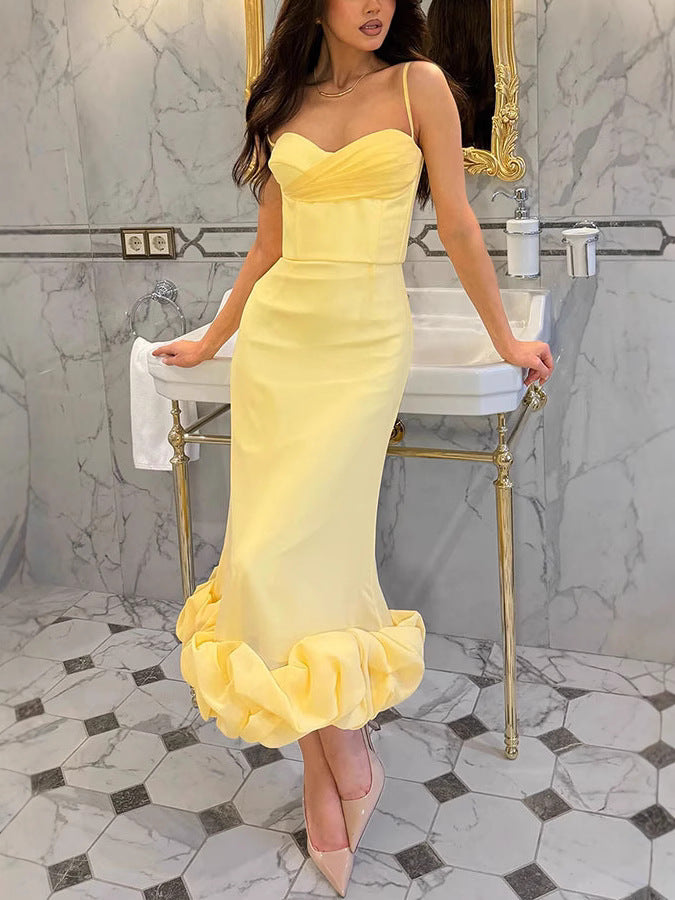 Women's Formal Sundress with Ruffle Hem | Sweetheart Neck