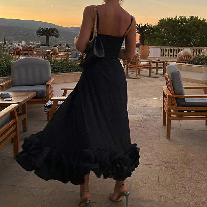 Women's Formal Sundress with Ruffle Hem | Thin Straps