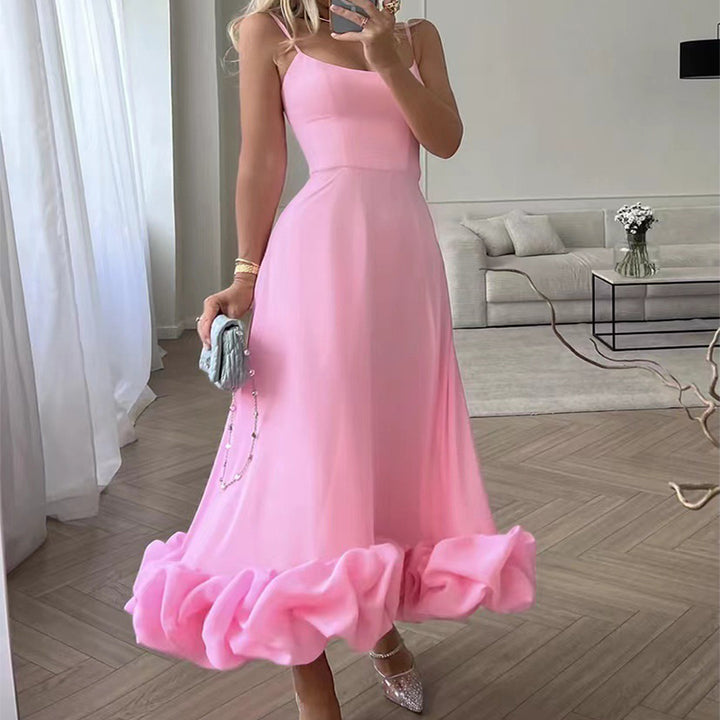 Women's Formal Sundress with Ruffle Hem | Thin Straps