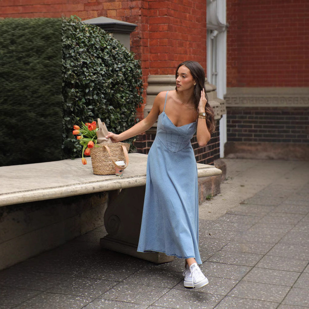 Women's Formal Sundress with Smocked Back | Midi