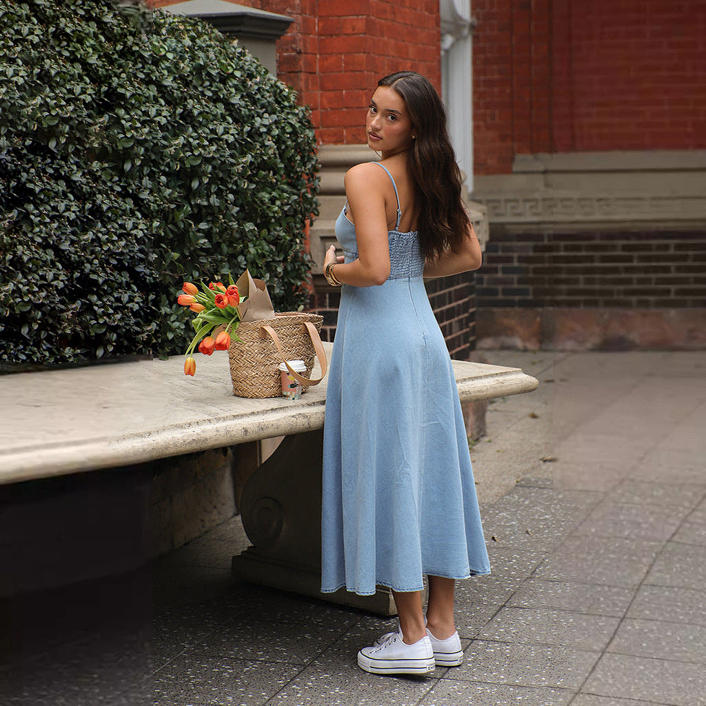 Women's Formal Sundress with Smocked Back | Midi